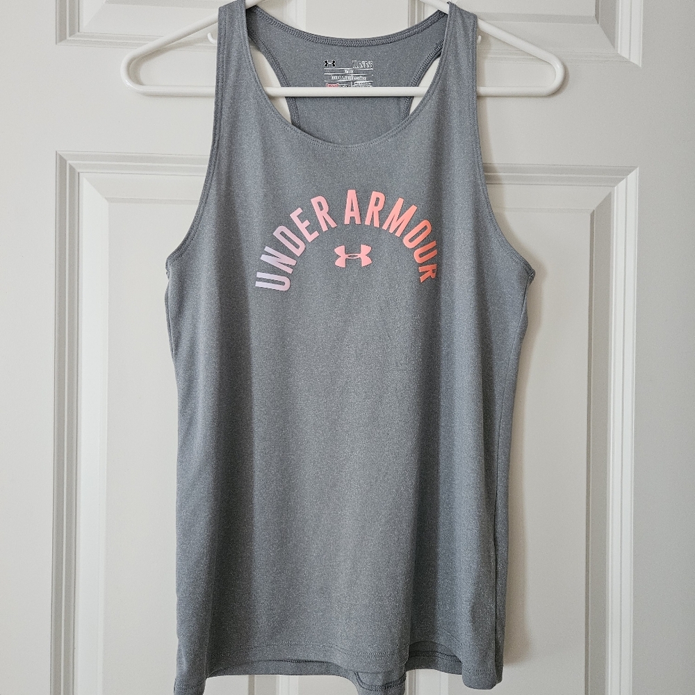 Under Armour Heat Gear Fitted Girls Tank Top Sz YLG